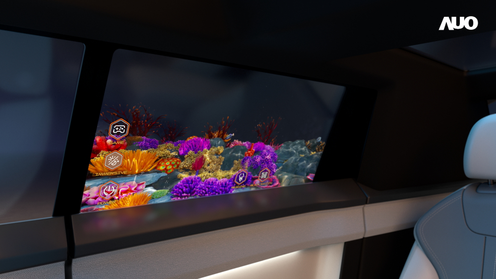 AUO’s In-vehicle Computing solution powers the XR Interactive Window, enabling passenegers to play virtual augmented reality games. In the future, the application could allow passengers to select specific objects outside the vehicle through the side windows, to obtain more information about them
