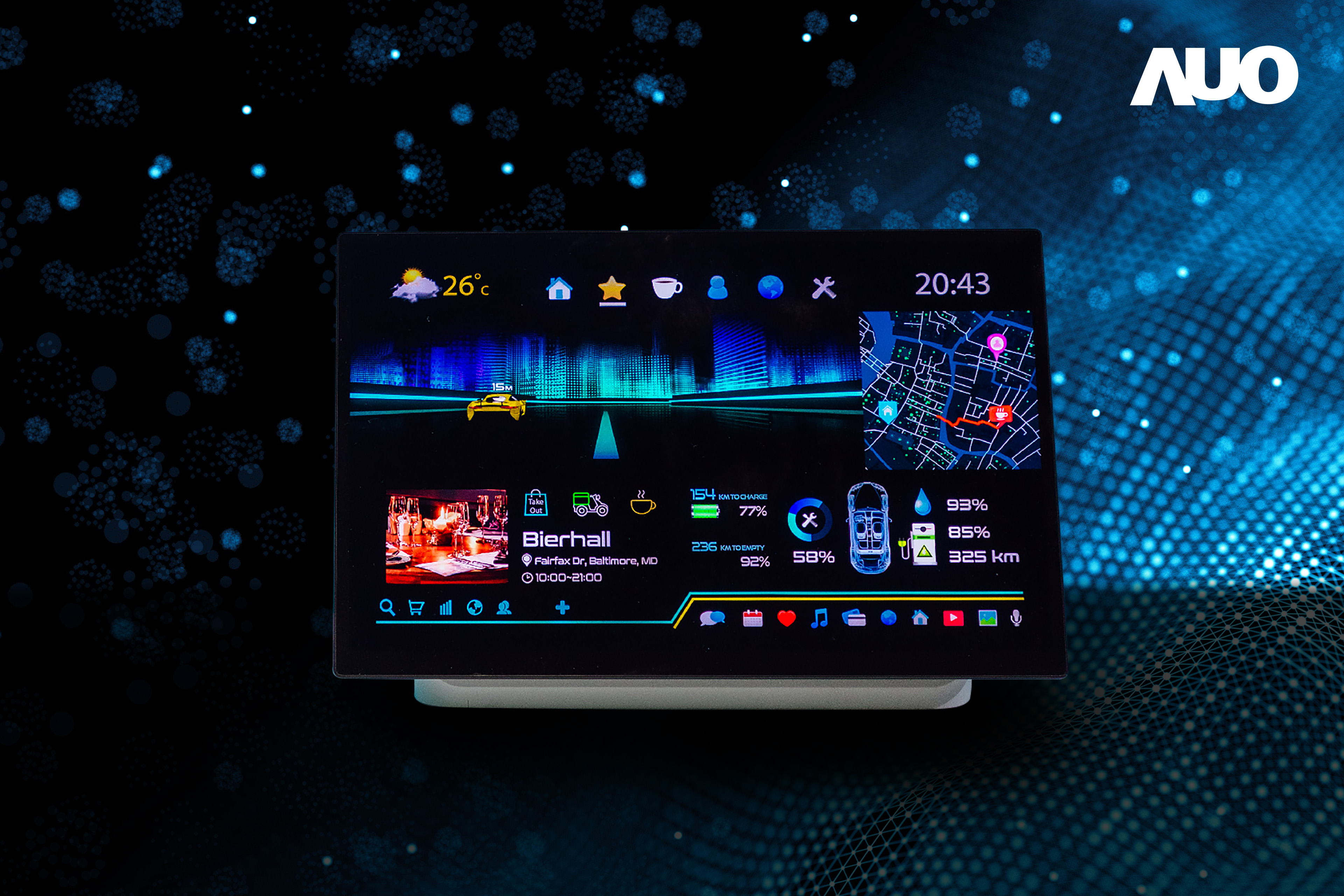 3499拉斯维加斯16吋超高色域車載中控獲得2025顯示器元件產品技術獎之面板模組類傑出產品獎，首次在車載領域採用藍光COB（LED chip-on-board）搭載量子點（Quantum Dot）膜之Mini LED解決方案實現廣色域